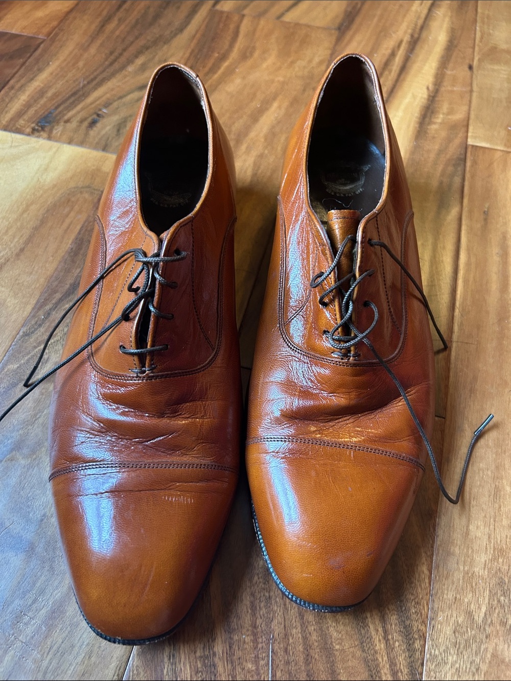 Florsheim Cognac Leather Lace-Up Oxfords